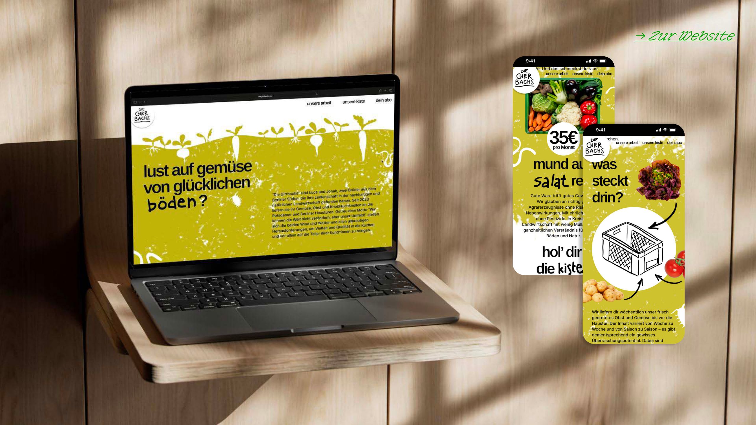 Website der Girrbachs auf Laptop und Smartphone